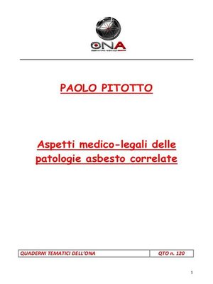 cover image of Aspetti medico legali delle patologie asbesto correlate